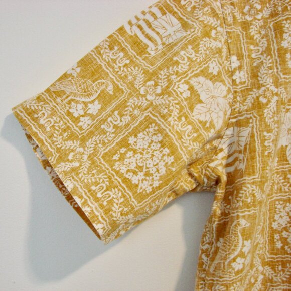 Vintage 90s Reyn Spooner Hawaiian Shirt Lahaina Soft Orange Floral Medium - Picture 6 of 12